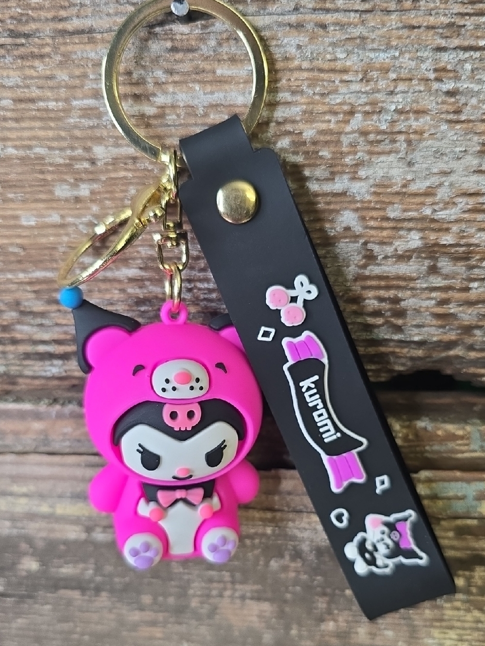 Kuromi Pink Character Keychain, NEW